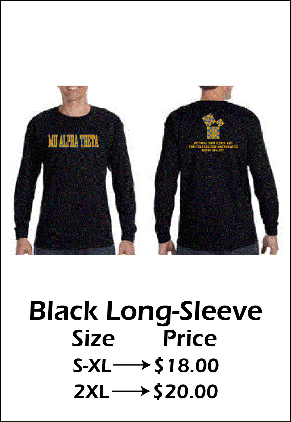Black Long-Sleeve T-shirt - $18-20