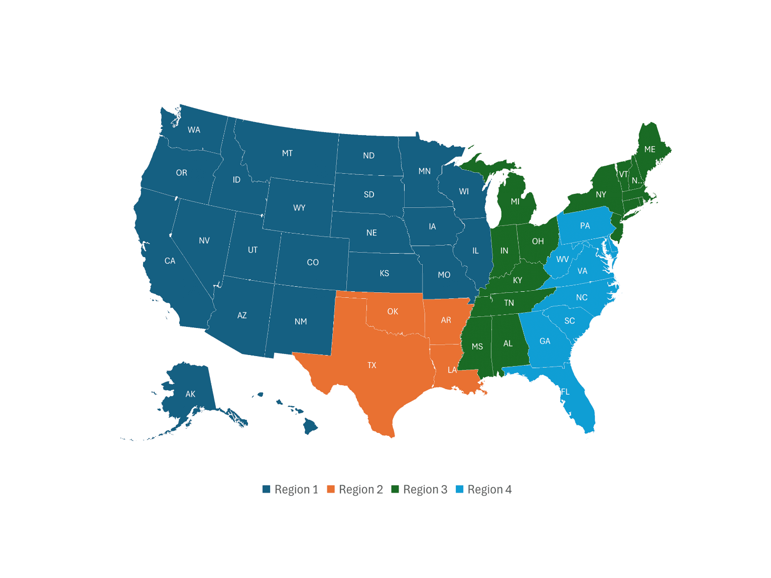 Map of regions